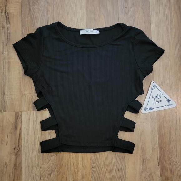 Wild Love Tops - Wild Love Sexy Ribbed Cutout Crop Top